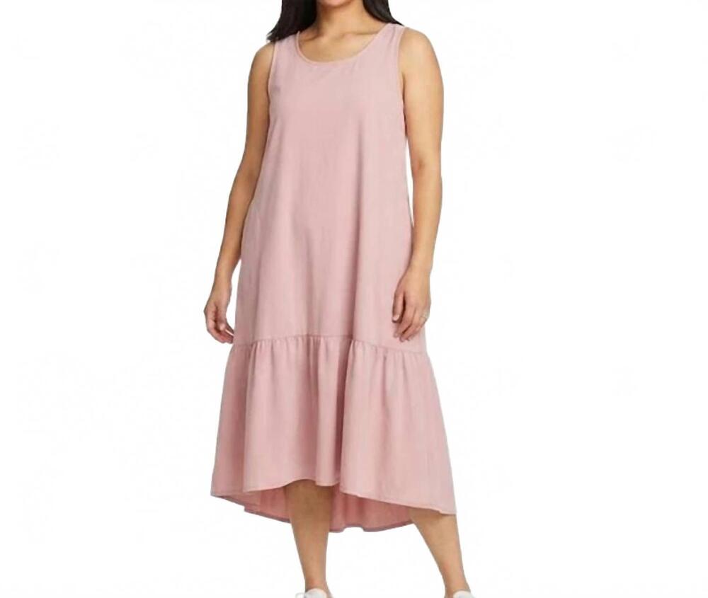NEW EDDIE BAUER departure sleeveless midi dress - plus in desert pink